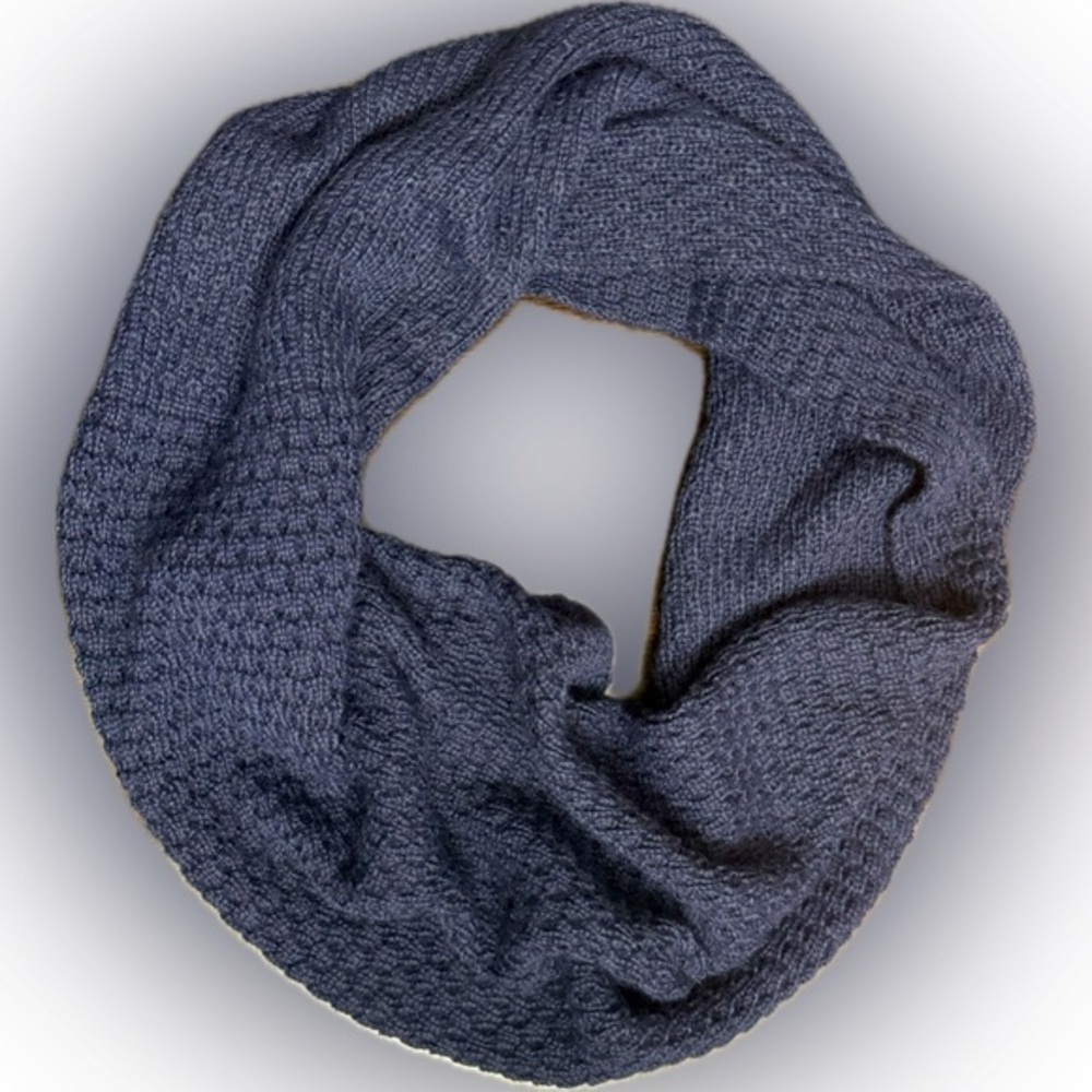 100% Alpaca Handmade Warm Infinity Scarf Hortensia Navy Blue Soft Made in Peru